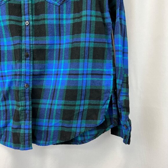 Express Womens Boyfriend Long Sleeve Button Down Top Multicolor Plaid size XXS - Picture 4 of 9